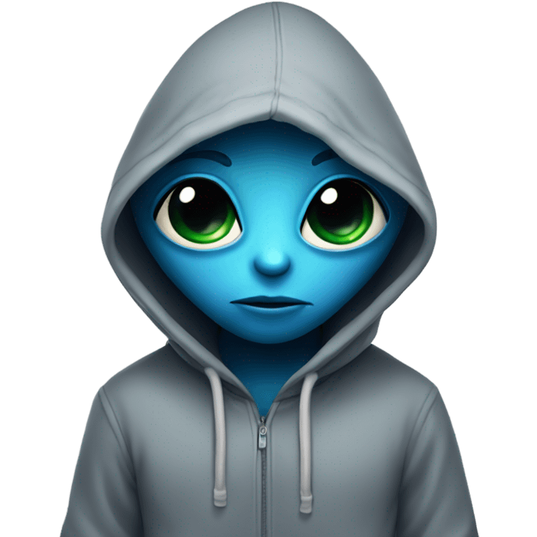 Cute alien in a hoodie emoji