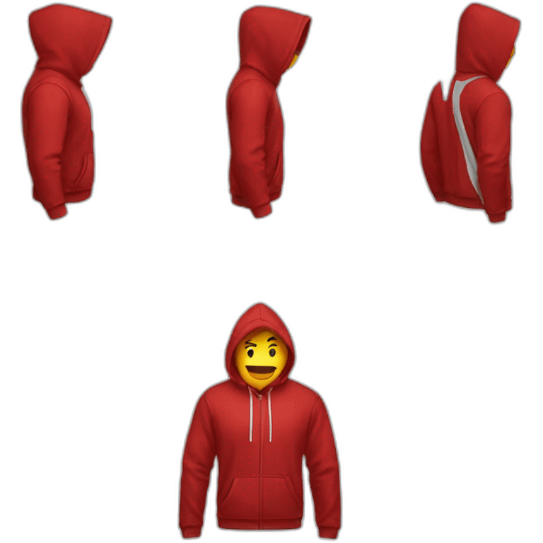 Hoodie red Man SPort emoji