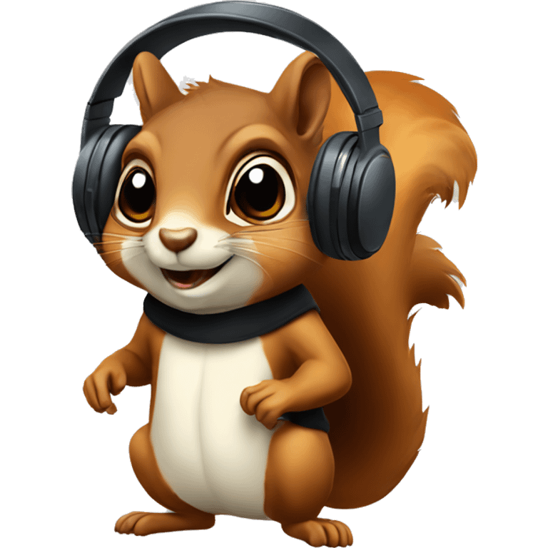 spy squirrel wearing eye mask and headphones emoji