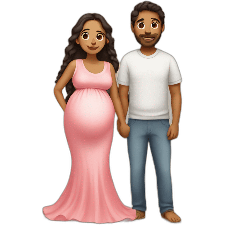 Latin pregnant couple emoji