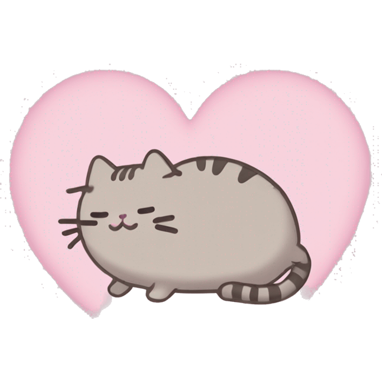 pusheen light pink heart emoji