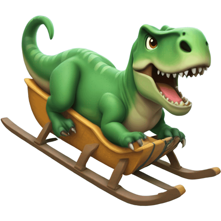 Trex sledding  emoji