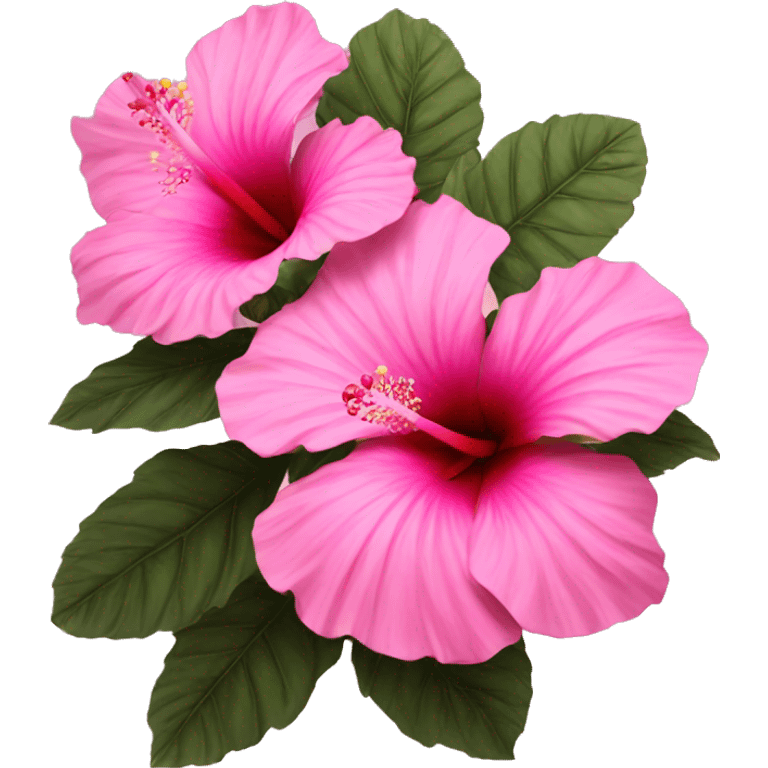 Pink hibiscus realistic emoji