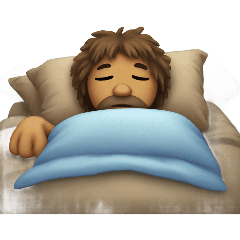 Caveman sleeping under rainbow  emoji