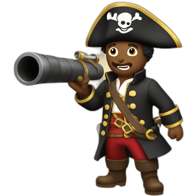 A pirate shooting cannonball emoji