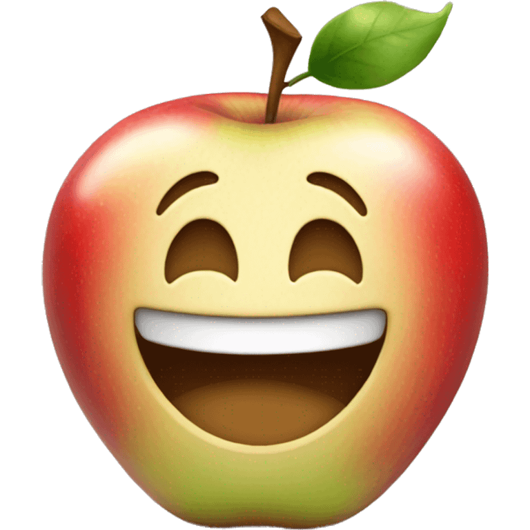 an apple is smiling emoji