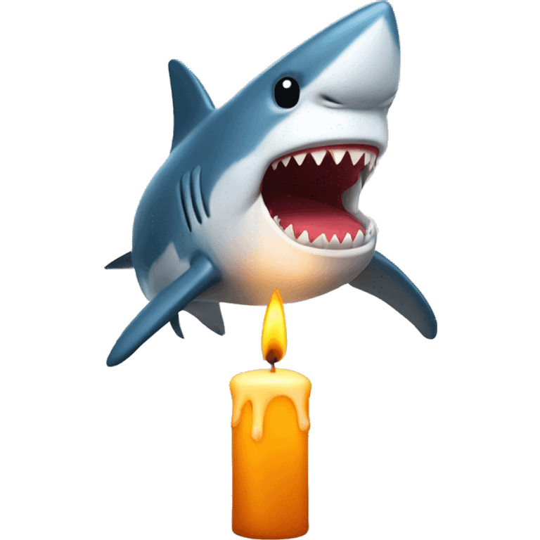 Candle with a shark in it  emoji