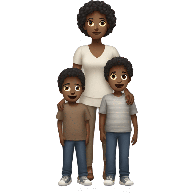 black woman with two sons emoji