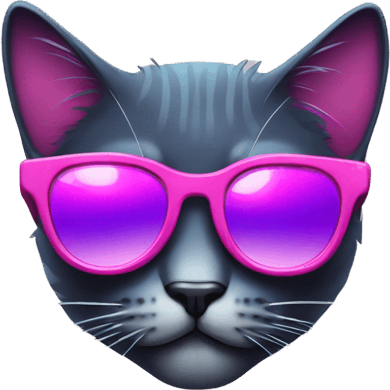 80s style electropop cat with shades emoji