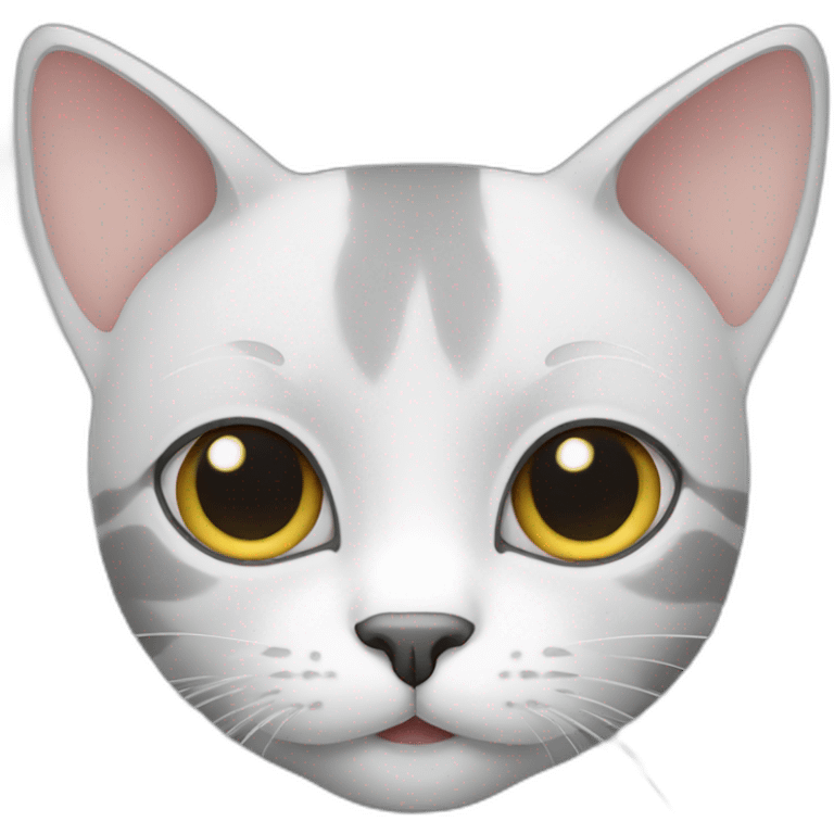 A grey and white cat emoji