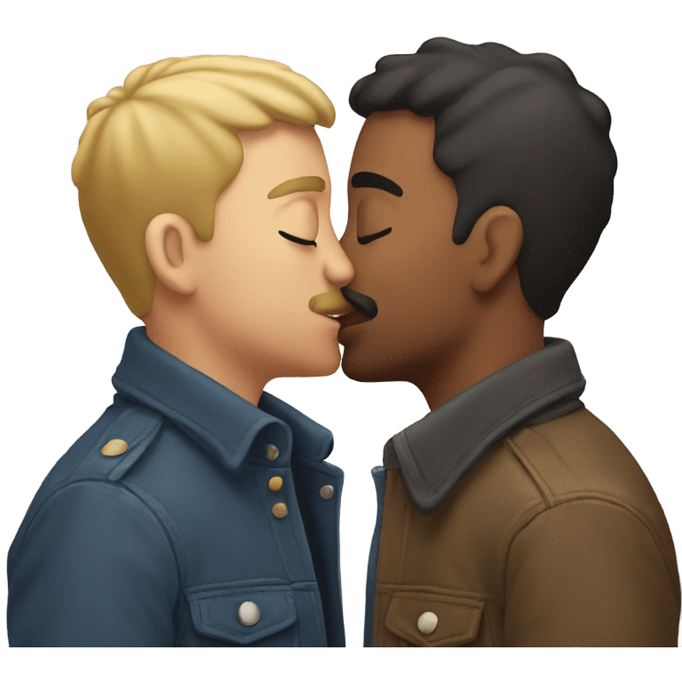 Two gay dudes kissing emoji