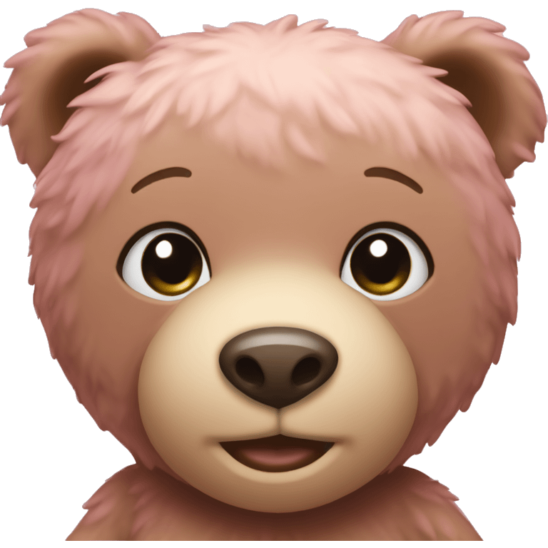 Teddy bear in pink emoji