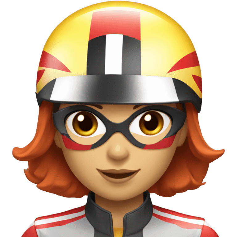 Speed racer as a girl emoji