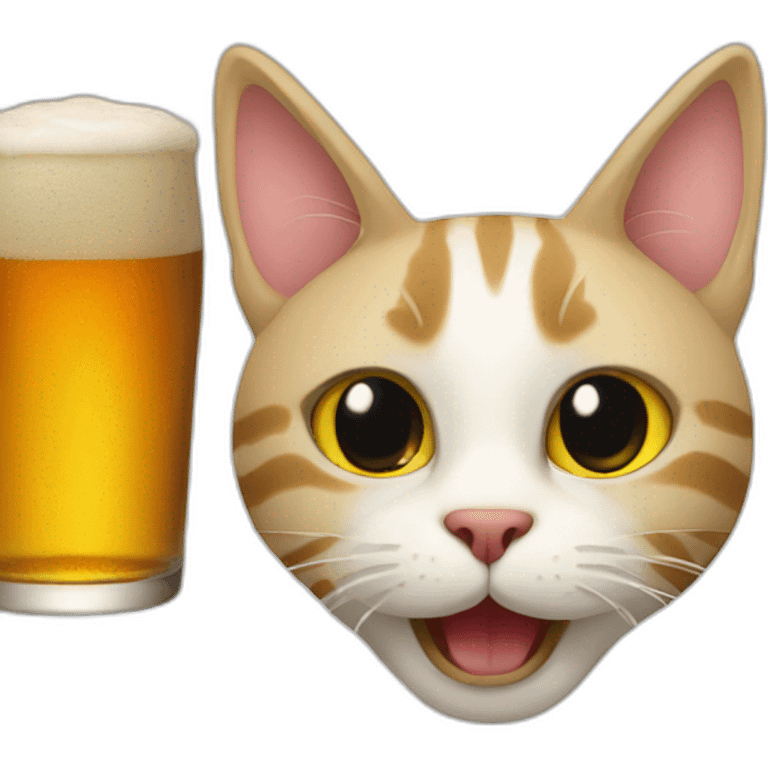 Cat beer emoji