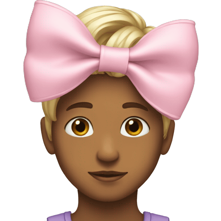 Soft pink bow on boys head  emoji