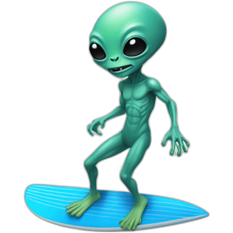 alien that looks like a surfer emoji