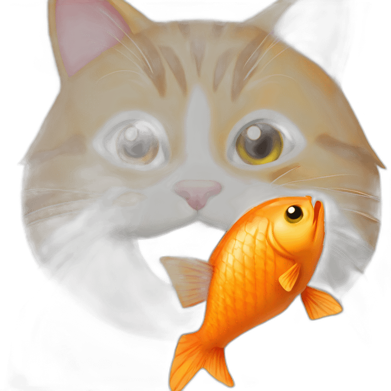 cat-orange-licking-a-fish emoji