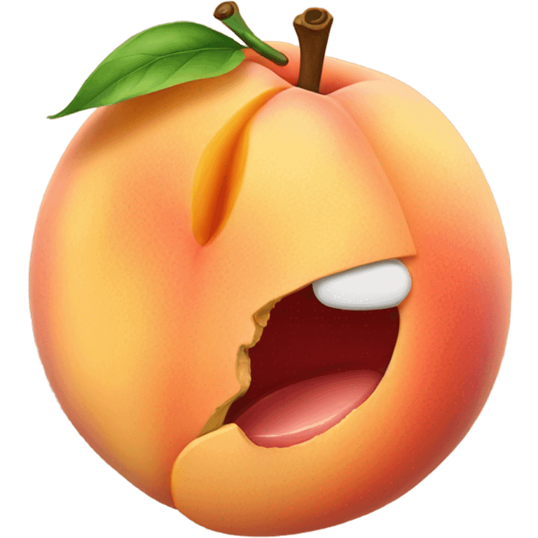 peach with a chunk bitten out of it emoji