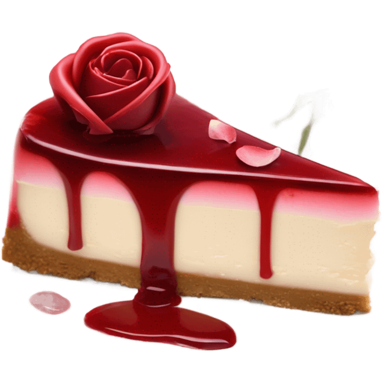 Dark red Rose cheesecake emoji