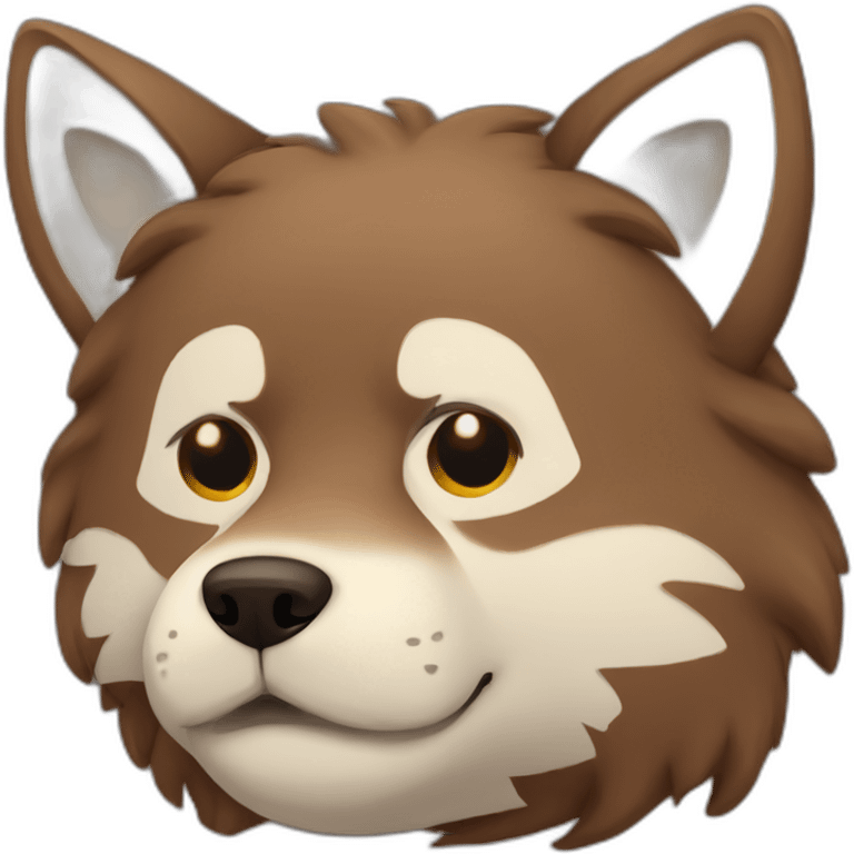 Brown cute Wolf furry sleeping emoji