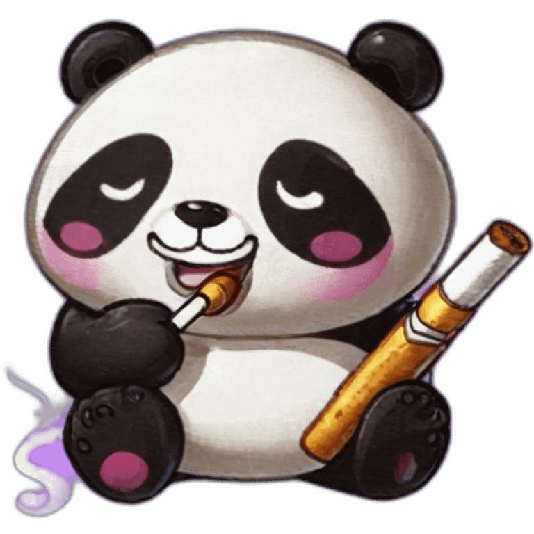 panda smoking a cigarette emoji