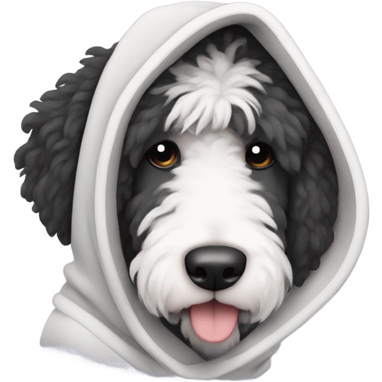 Sheepadoodle with a hoodie  emoji