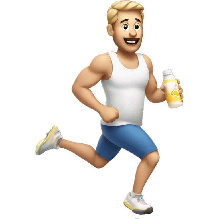 running dad with milk emoji