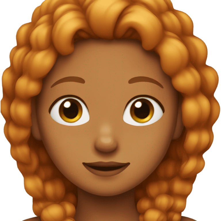 Ginger girl with black female spitz emoji