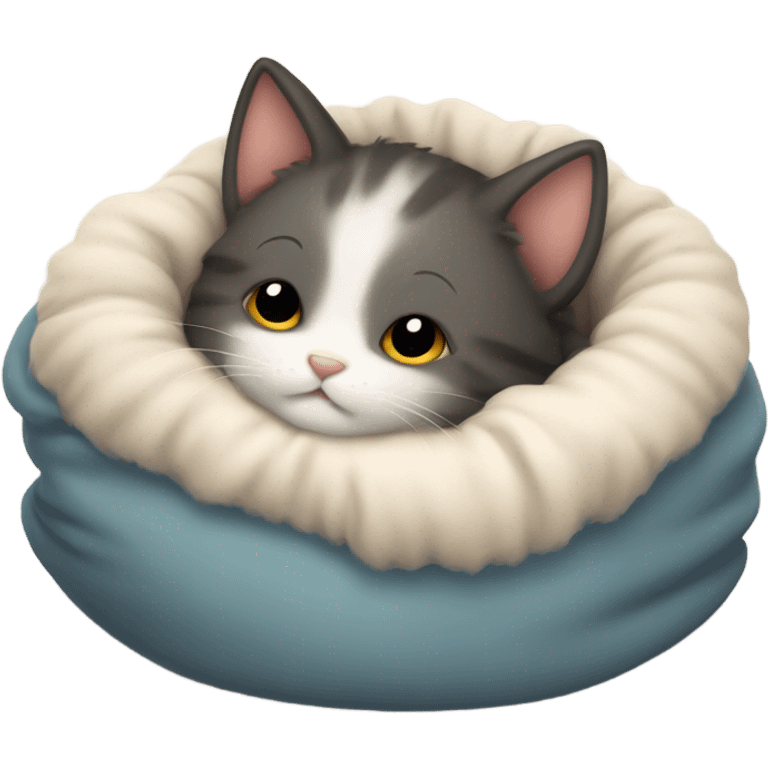 kitten in bed emoji