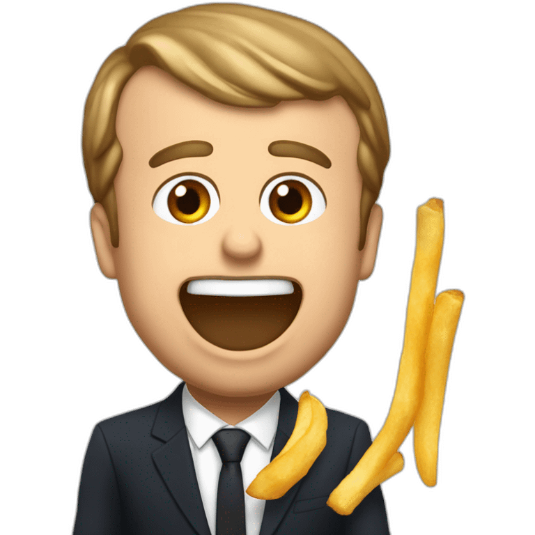 emmanuel macron qui mange des frites emoji