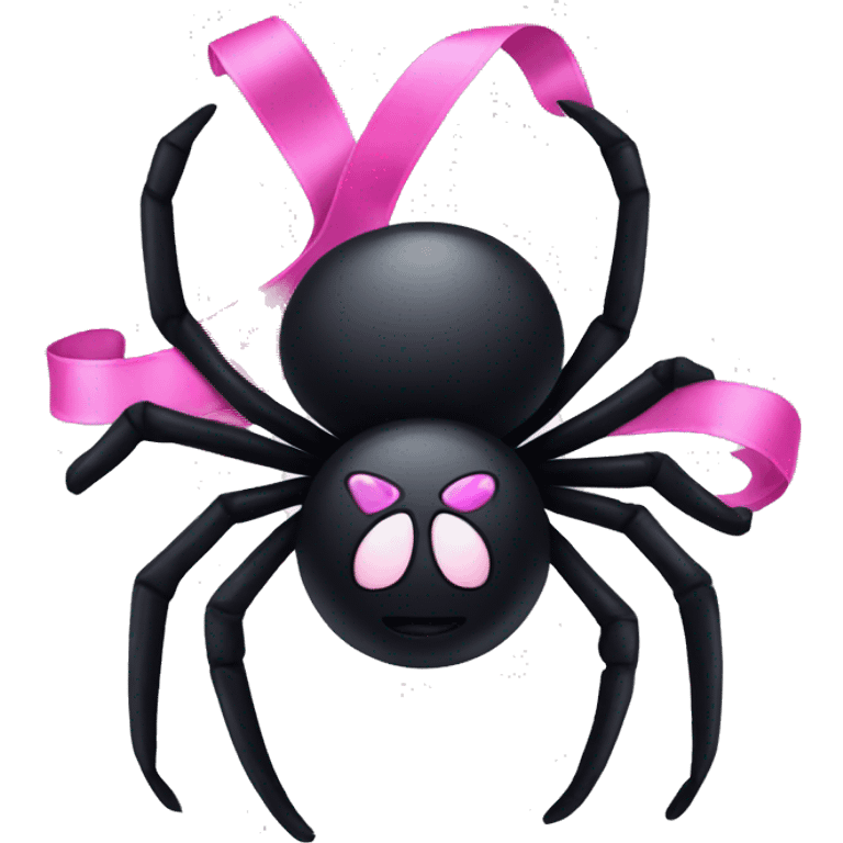 Goth spider, with a pink ribbon emoji