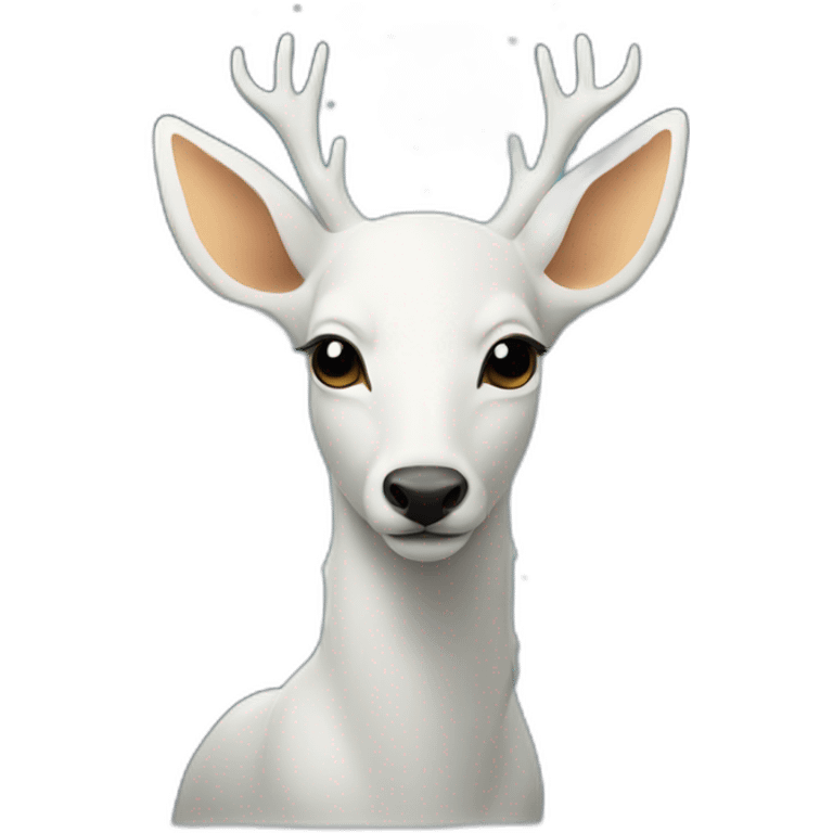 White deer reflected star emoji