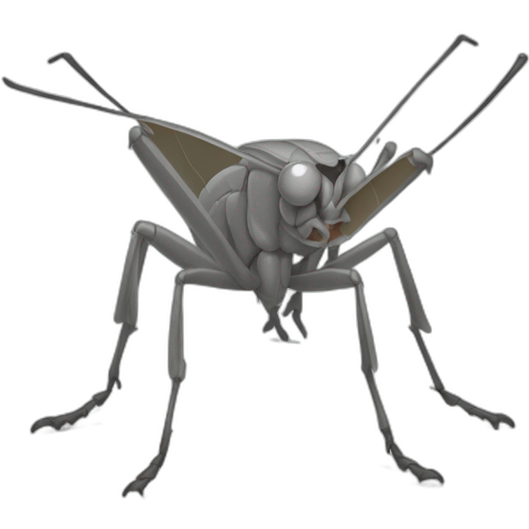 A Grey cricket emoji