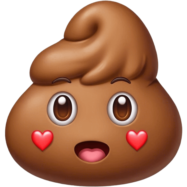 Cute Poop emoji with hearts emoji