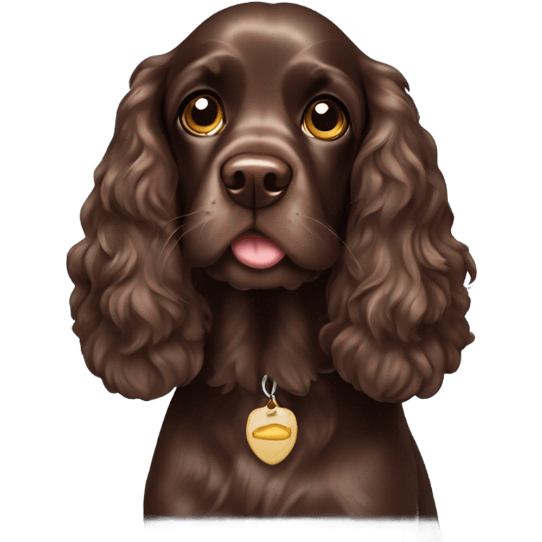 chocolate working cocker spaniel emoji