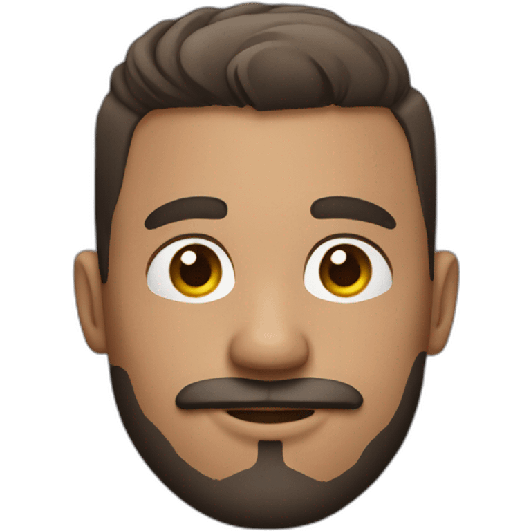 Short hair man with skin fade and detailed beard and moustache emoji