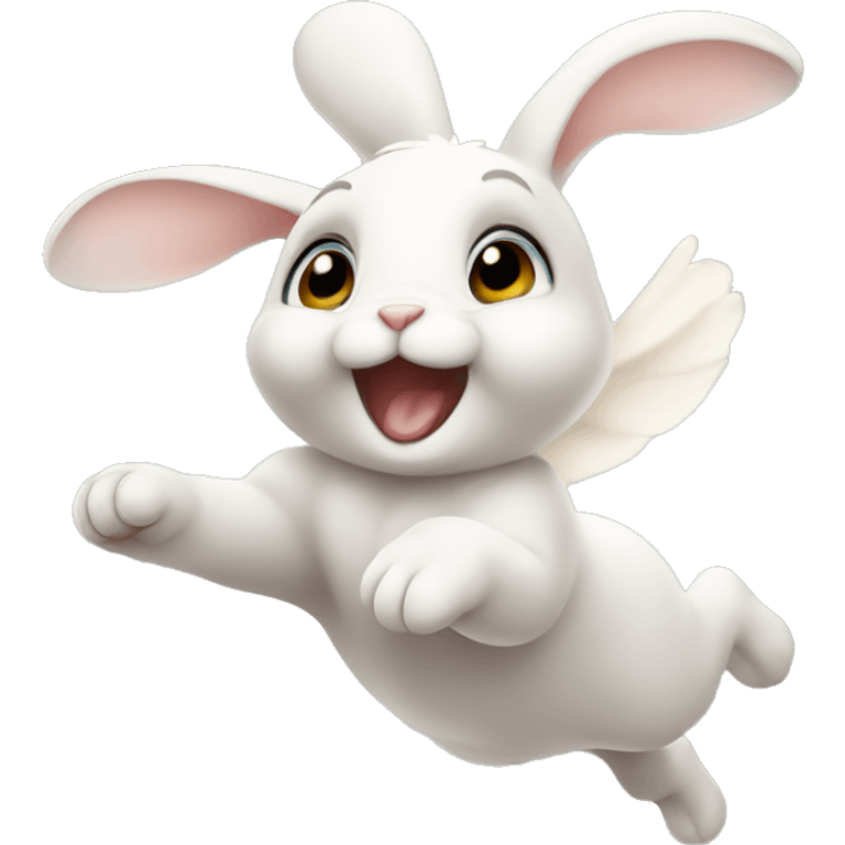 cute baby rabbit flying  emoji