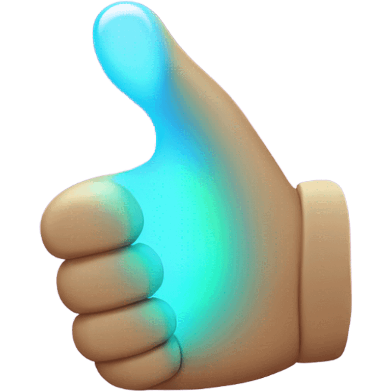 thumb up, glowing, magical style emoji