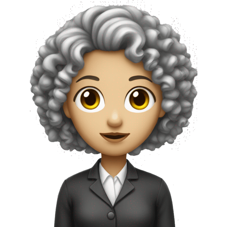 Curly girl with white skin cientific and investigator emoji