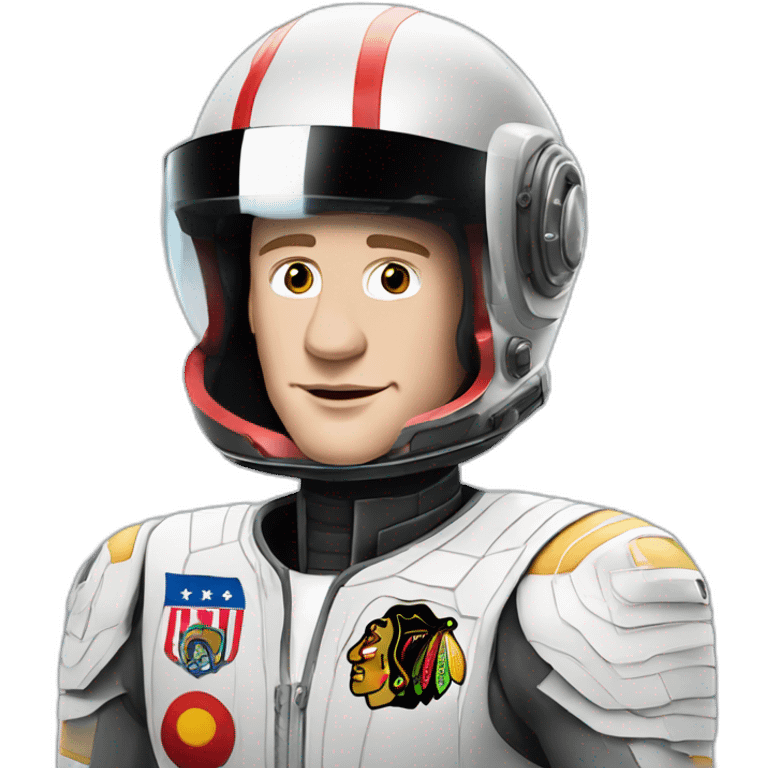 Fancy disco futuristic Jonathan Toews in spaceship emoji