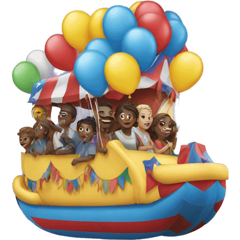 Parade float with balloon emoji