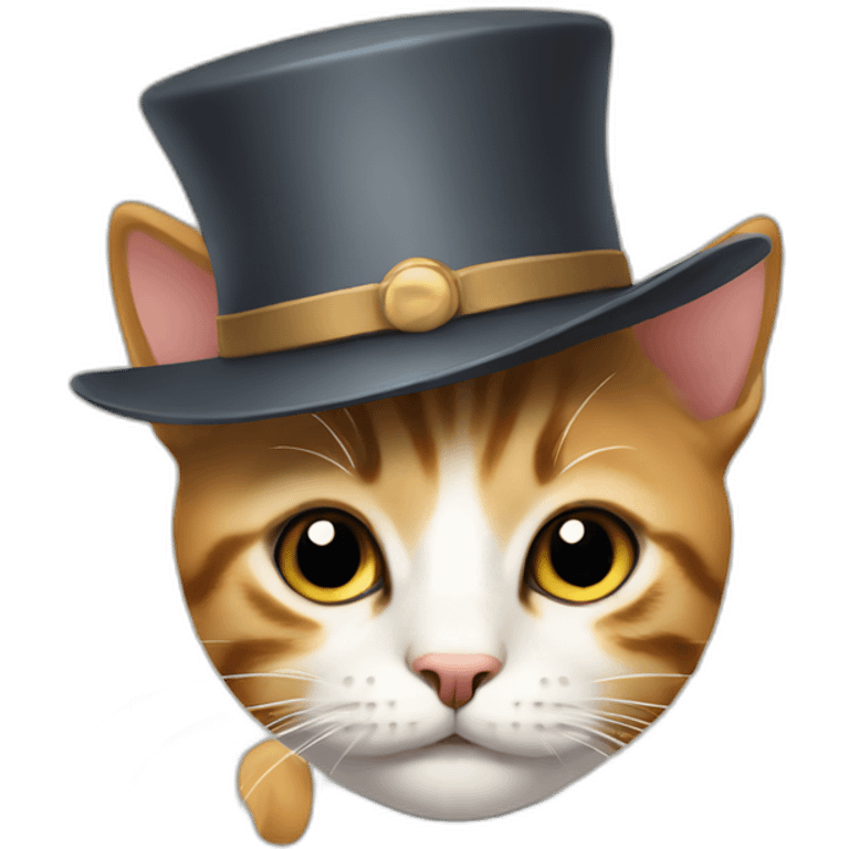 Little cat with hat emoji