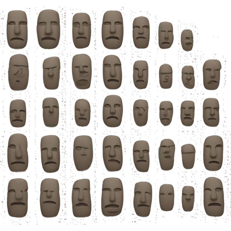 patung moai warna kunig tapi bulat emoji