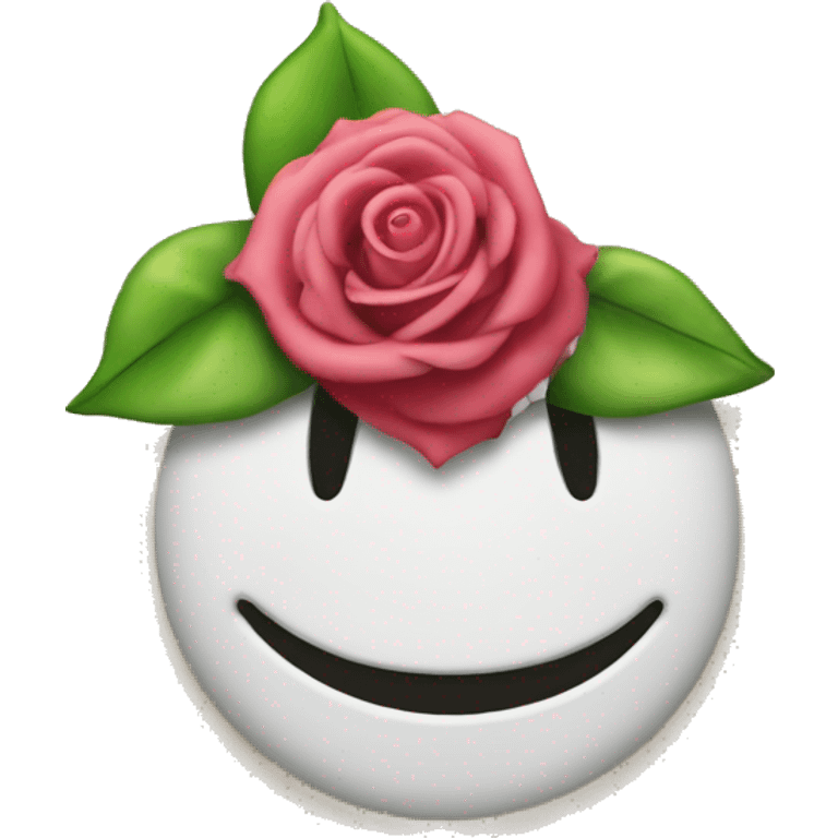 a smily face with rose in moyth emoji