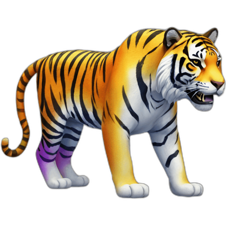 Rainbow Tiger Full Body emoji