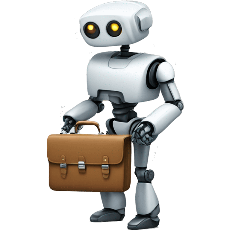 robot holds briefcase emoji