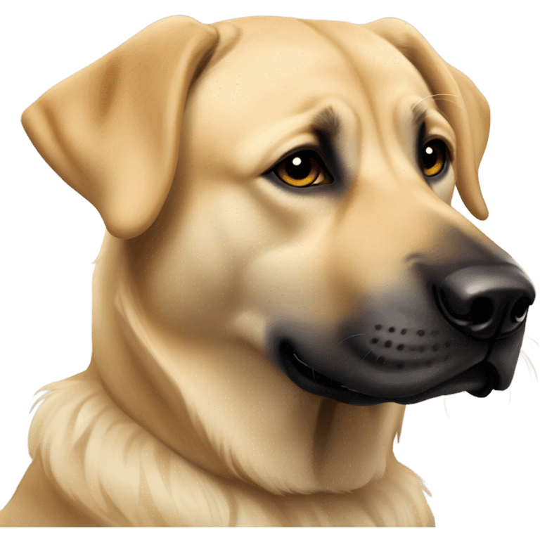 Black Alsatian and pale golden Labrador  emoji