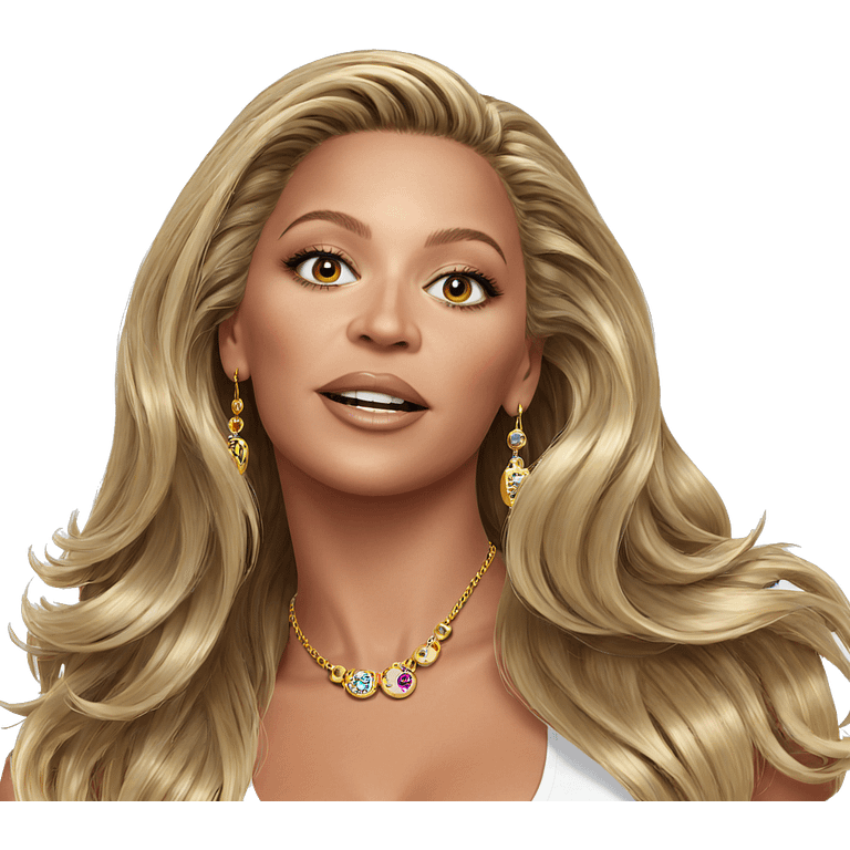 blonde girl with jewelry portrait emoji