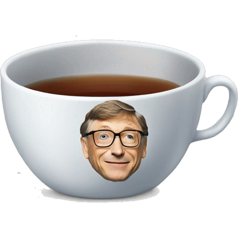 Tea cup in Bill gates hand emoji