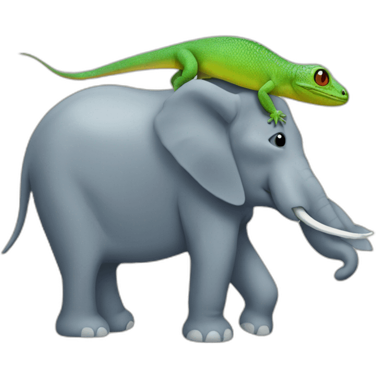 a lizard on an elephant emoji